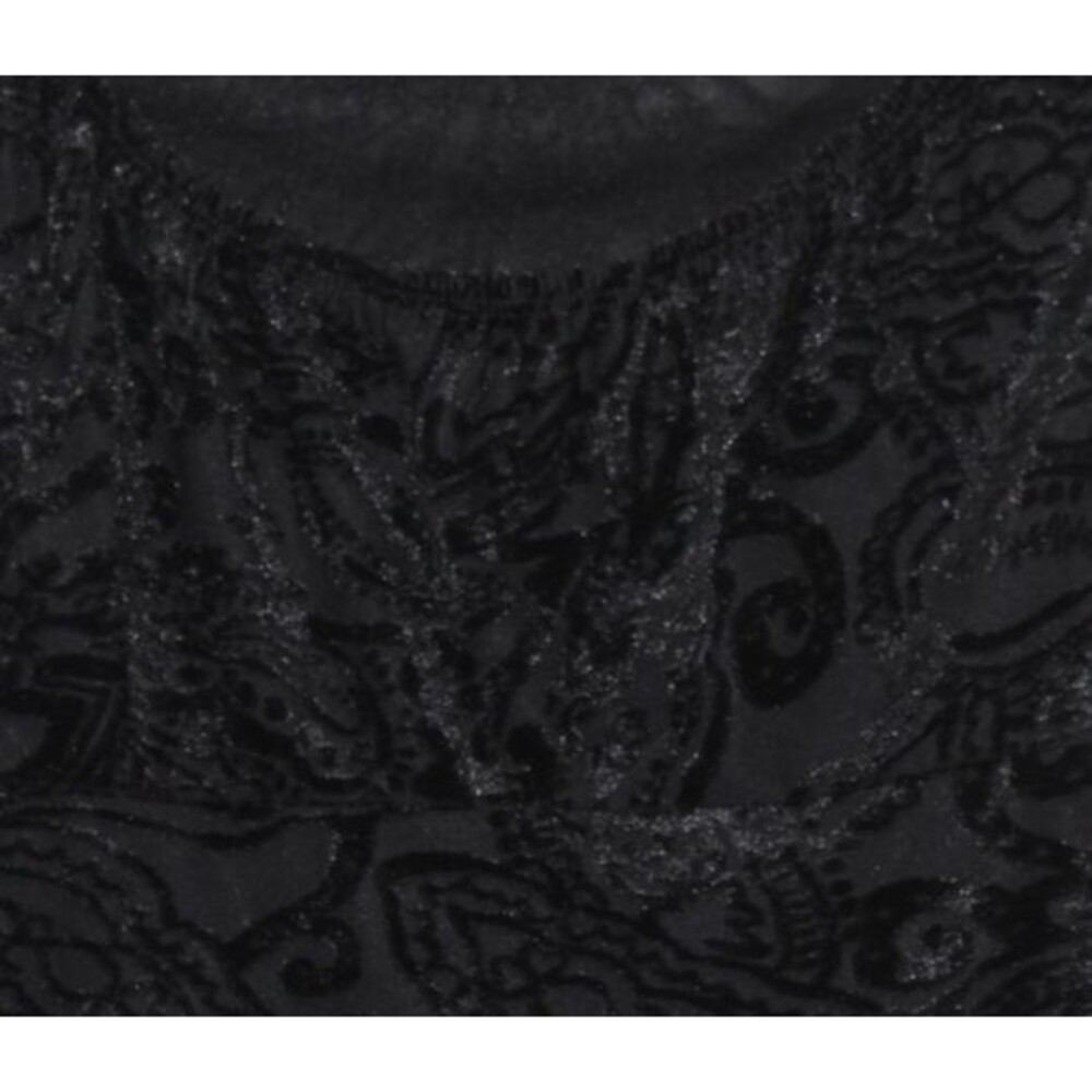 New York & Co. Black Sheer Tank With Black Velvet Paisly Print Size Small - Picture 3 of 6